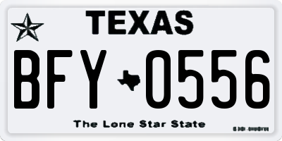 TX license plate BFY0556
