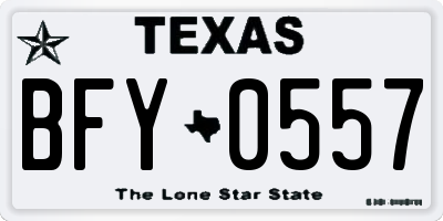 TX license plate BFY0557