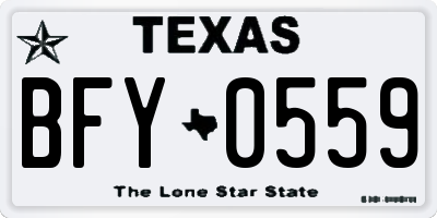 TX license plate BFY0559