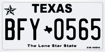 TX license plate BFY0565