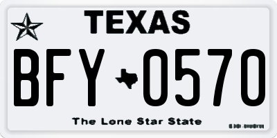 TX license plate BFY0570