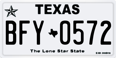 TX license plate BFY0572