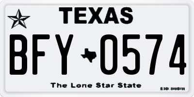 TX license plate BFY0574