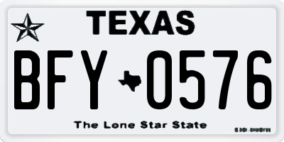 TX license plate BFY0576