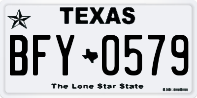 TX license plate BFY0579