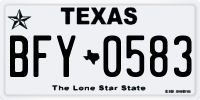 TX license plate BFY0583
