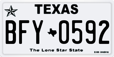 TX license plate BFY0592