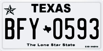 TX license plate BFY0593