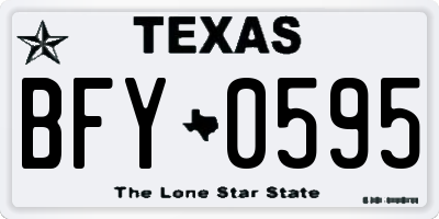 TX license plate BFY0595