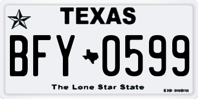 TX license plate BFY0599