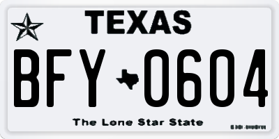 TX license plate BFY0604