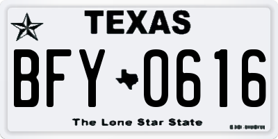 TX license plate BFY0616