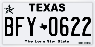 TX license plate BFY0622