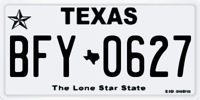 TX license plate BFY0627