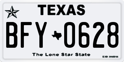 TX license plate BFY0628