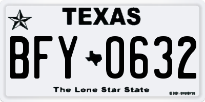 TX license plate BFY0632