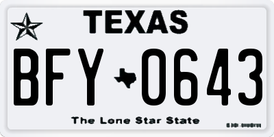TX license plate BFY0643
