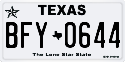 TX license plate BFY0644