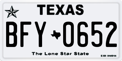 TX license plate BFY0652