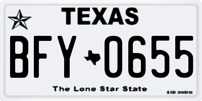 TX license plate BFY0655