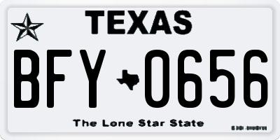 TX license plate BFY0656