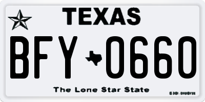 TX license plate BFY0660