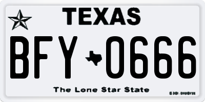 TX license plate BFY0666