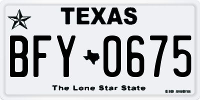 TX license plate BFY0675