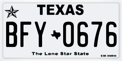TX license plate BFY0676