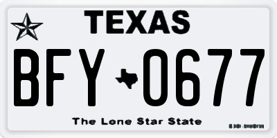 TX license plate BFY0677