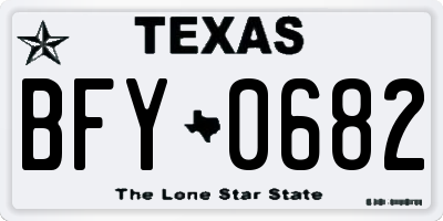 TX license plate BFY0682