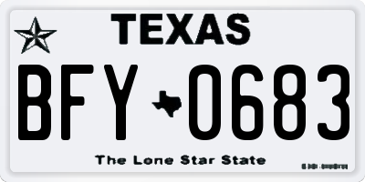 TX license plate BFY0683