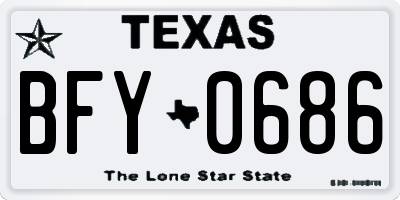 TX license plate BFY0686