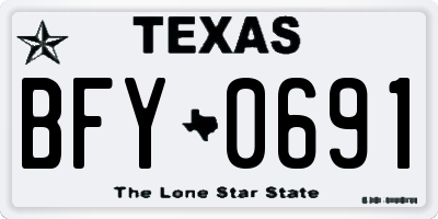 TX license plate BFY0691