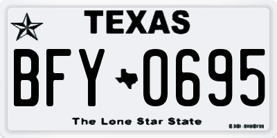 TX license plate BFY0695