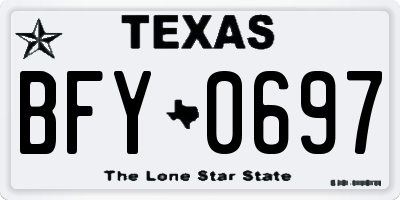 TX license plate BFY0697