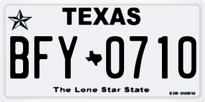 TX license plate BFY0710