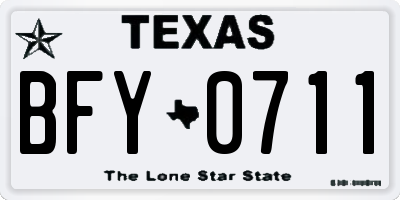 TX license plate BFY0711