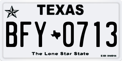 TX license plate BFY0713