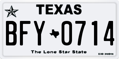 TX license plate BFY0714