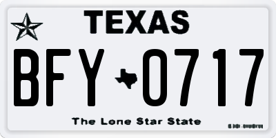 TX license plate BFY0717