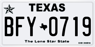 TX license plate BFY0719