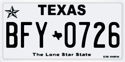 TX license plate BFY0726