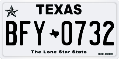 TX license plate BFY0732