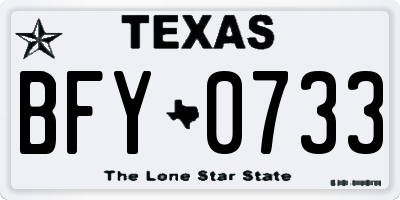TX license plate BFY0733