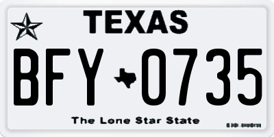 TX license plate BFY0735