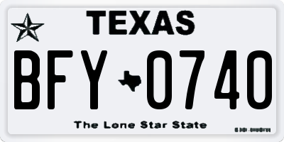 TX license plate BFY0740