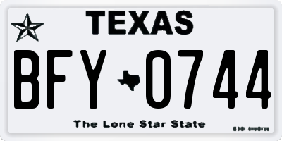 TX license plate BFY0744