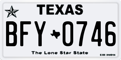 TX license plate BFY0746