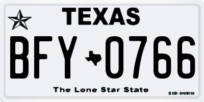 TX license plate BFY0766